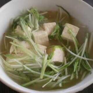 水菜と豆腐のスープ
